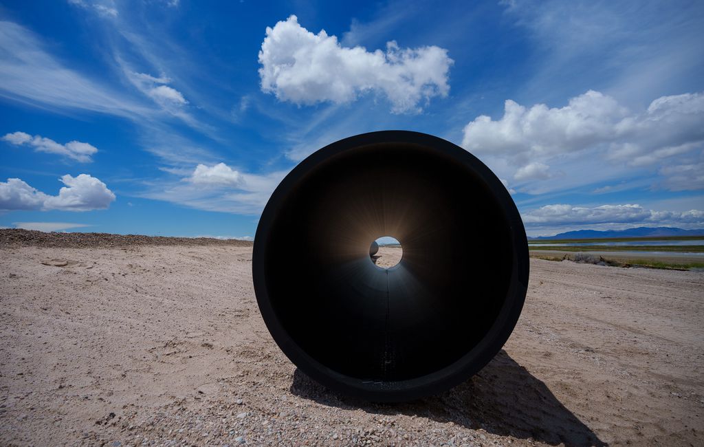 (Trent Nelson | The Salt Lake Tribune) Construction of North Davis Sewer District's new pipeline along the Antelope Island causeway on Tuesday, May 31, 2022.